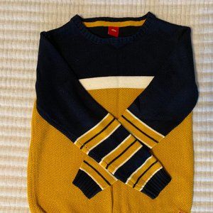 Navy striped crewneck knit sweater - boys size 8